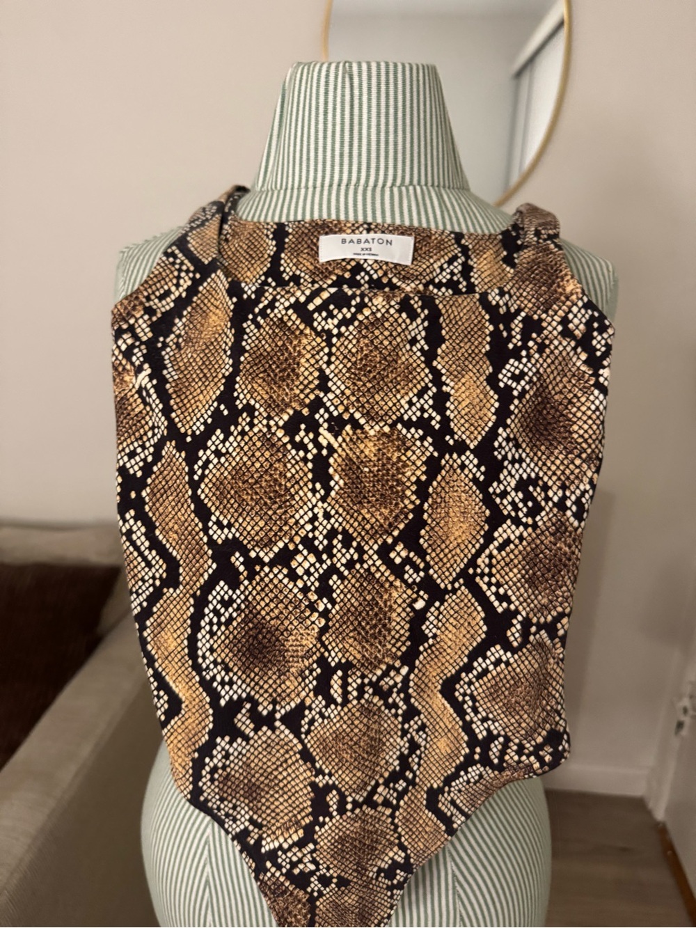 Aritzia Babaton Snake-Print Bodysuit